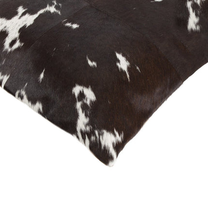 Set of Two 18" Chocolate and White Cowhide Cowhide Throw Pillows HomeRoots