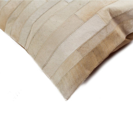Set of Two 18" Natural Patchwork Cowhide Throw Pillows HomeRoots