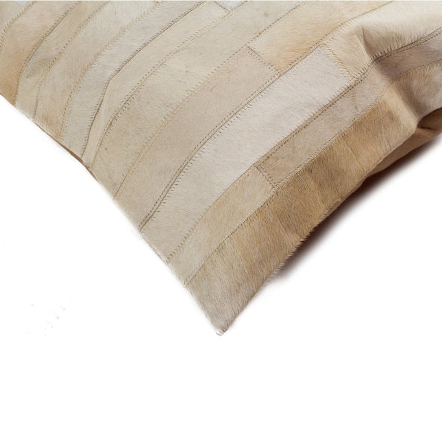 Set of Two 18" Natural Patchwork Cowhide Throw Pillows HomeRoots