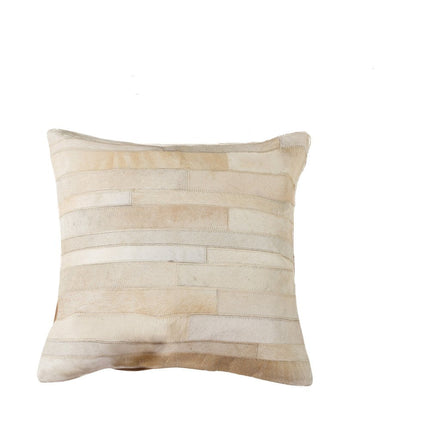 Set of Two 18" Natural Patchwork Cowhide Throw Pillows HomeRoots