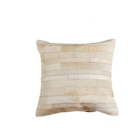 Set of Two 18" Natural Patchwork Cowhide Throw Pillows HomeRoots