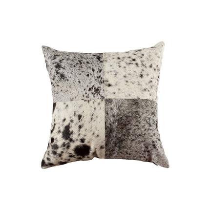 Set of Two 18" Black and White Cowhide Throw Pillows HomeRoots