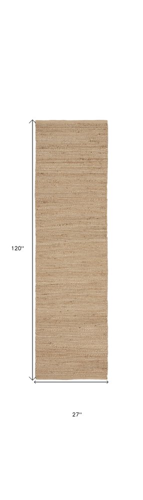 10' Natural Jute Flatweave Handmade Runner Rug HomeRoots