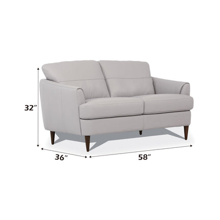 ACME 54576 Helena Loveseat, Pearl Gray Leather