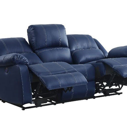 ACME 54615 Zuriel Power Motion Sofa, Blue PU  1