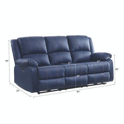 ACME 54615 Zuriel Power Motion Sofa, Blue PU  7