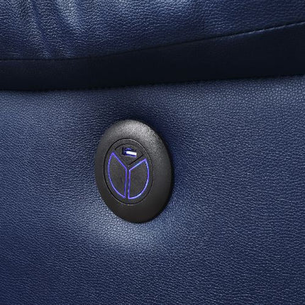ACME 54615 Zuriel Power Motion Sofa, Blue PU  3