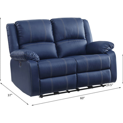 ACME 54616 Zuriel Power Motion Loveseat, Blue PU  5