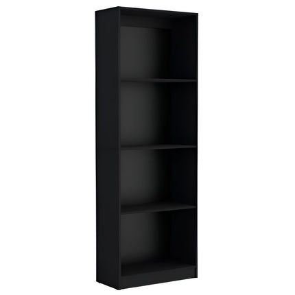 Set of Two Black Wood Multi Tier Bookcases HomeRoots