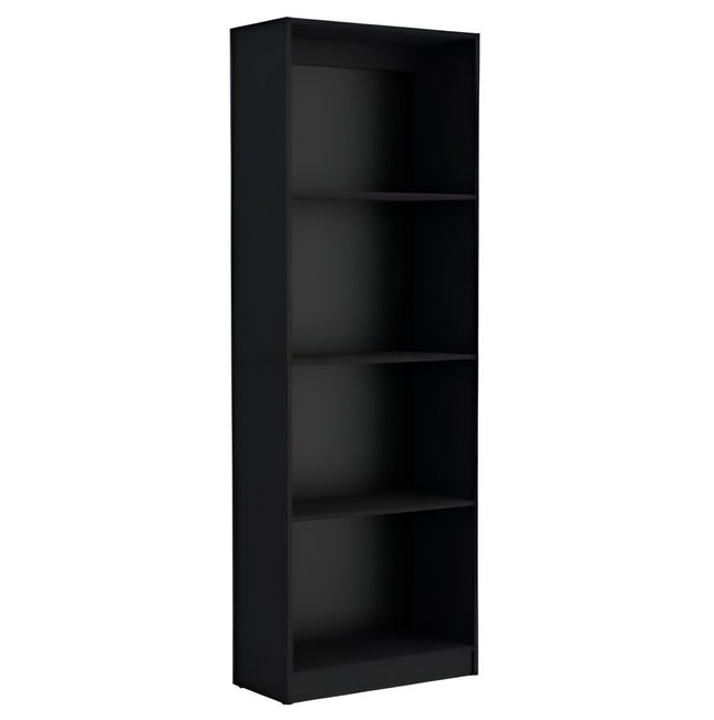 Set of Two Black Wood Multi Tier Bookcases HomeRoots