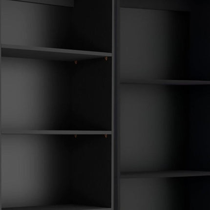 Set of Two Black Wood Multi Tier Bookcases HomeRoots