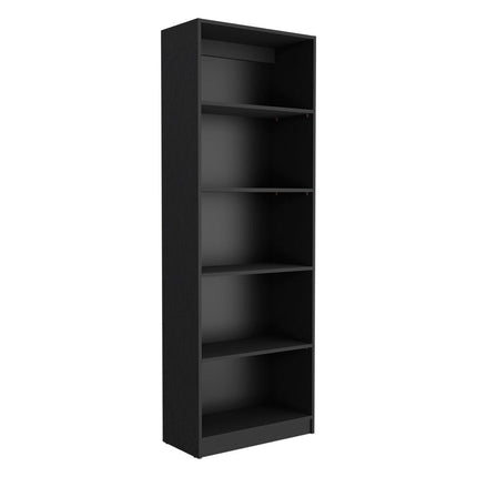 Set of Two Black Wood Multi Tier Bookcases HomeRoots