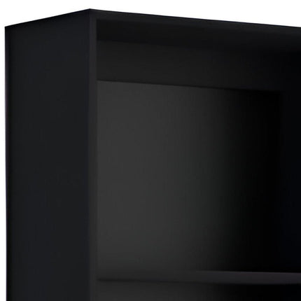 Set of Two Black Wood Multi Tier Bookcases HomeRoots