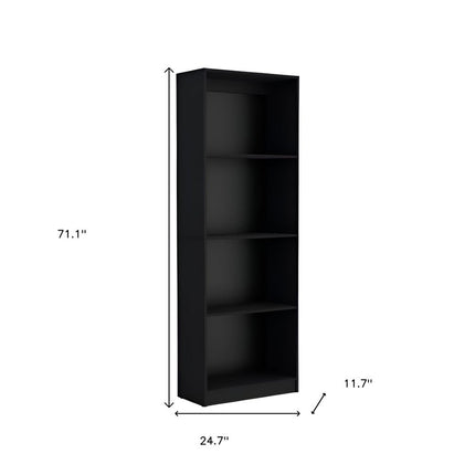 Set of Two Black Wood Multi Tier Bookcases HomeRoots