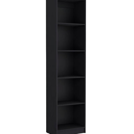 Set of Two Black Wood Multi Tier Bookcases HomeRoots