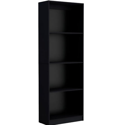 Set of Two Black Wood Multi Tier Bookcases HomeRoots