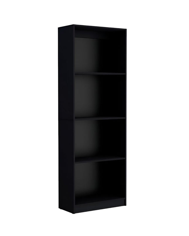 Set of Two Black Wood Multi Tier Bookcases HomeRoots
