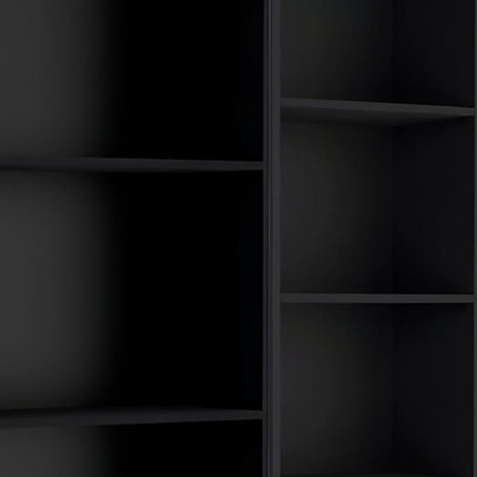 Set of Two Black Wood Multi Tier Bookcases HomeRoots