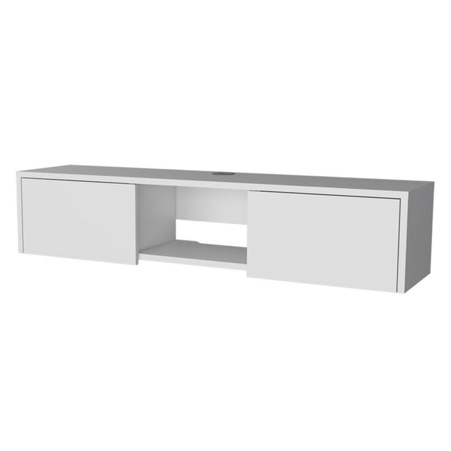 49" White Floating Mount TV Stand HomeRoots