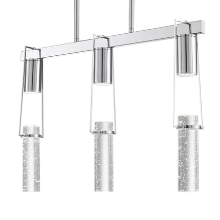 Silver And Clear Three Light Metal Dimmable Smart Enabled Chandelier With Clear Shades HomeRoots