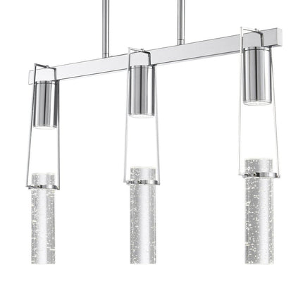 Silver And Clear Three Light Metal Dimmable Smart Enabled Chandelier With Clear Shades HomeRoots