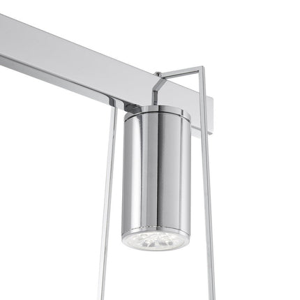 Silver And Clear Three Light Metal Dimmable Smart Enabled Chandelier With Clear Shades HomeRoots