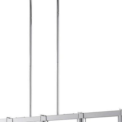 Silver And Clear Five Light Metal Dimmable Smart Enabled Chandelier With Clear Shades HomeRoots