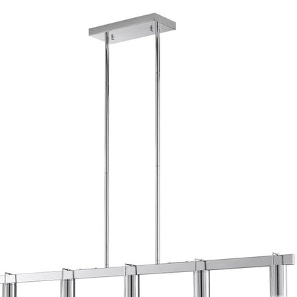 Silver And Clear Five Light Metal Dimmable Smart Enabled Chandelier With Clear Shades HomeRoots