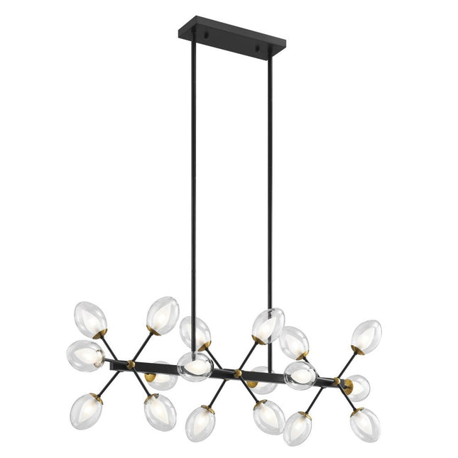 Black Gold And Clear Sputnik Multi Light Transparent Metal Edison Bulb Dimmable Smart Enabled Chandelier With Clear Shades HomeRoots