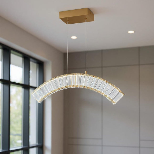Gold And Clear Metal LED Dimmable Chandelier HomeRoots