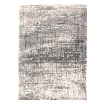9' X 13' Gray and White Abstract Non Skid Area Rug