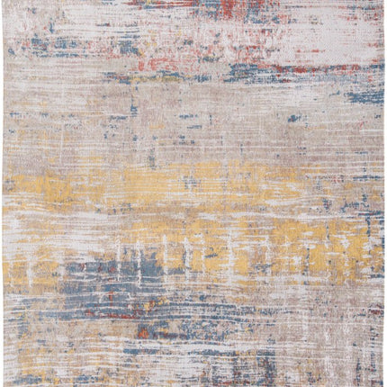 9' X 13' White Abstract Non Skid Area Rug
