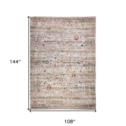 9' X 13' White Oriental Non Skid Area Rug HomeRoots