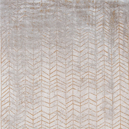 9' X 13' Gray and Yellow Chevron Non Skid Area Rug HomeRoots