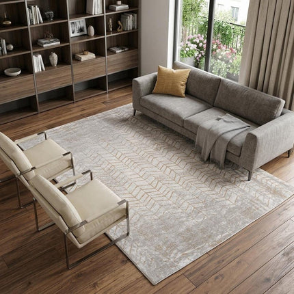 9' X 13' Gray and Yellow Chevron Non Skid Area Rug HomeRoots