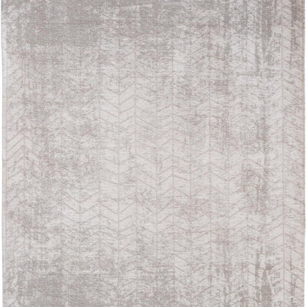 9' X 13' Gray and White Chevron Non Skid Area Rug HomeRoots