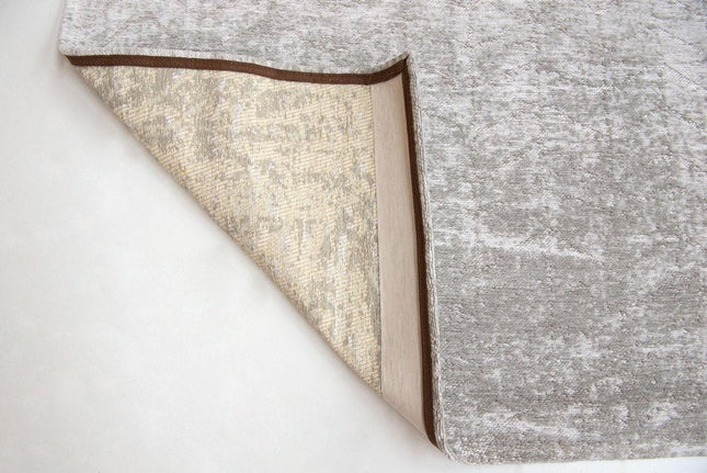 9' X 13' Gray and White Chevron Non Skid Area Rug HomeRoots