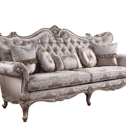 ACME 54865 Jayceon Sofa with 5 Pillows, Fabric & Champagne