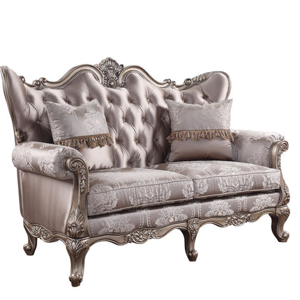 ACME 54866 Jayceon Loveseat with 2 Pillows, Fabric & Champagne