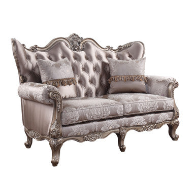 ACME 54866 Jayceon Loveseat with 2 Pillows, Fabric & Champagne ACME Furniture