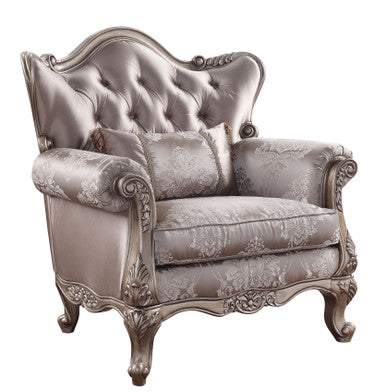 ACME 54867 Jayceon Chair with 1 Pillow, Fabric & Champagne ACME Furniture
