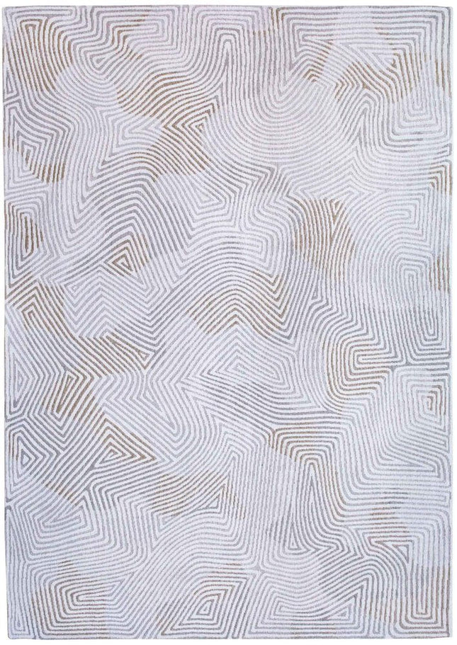 9' X 13' White Abstract Non Skid Area Rug HomeRoots