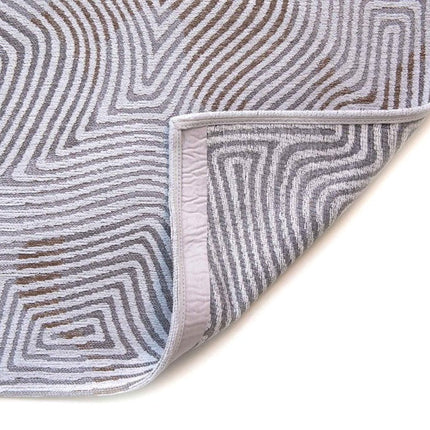 9' X 13' White Abstract Non Skid Area Rug HomeRoots