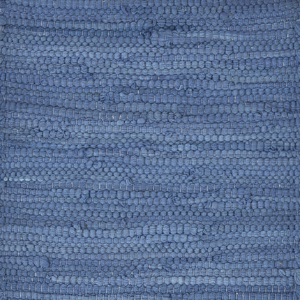 19" Set of Four Blue And Natural Solid With Border Cotton Placemats HomeRoots