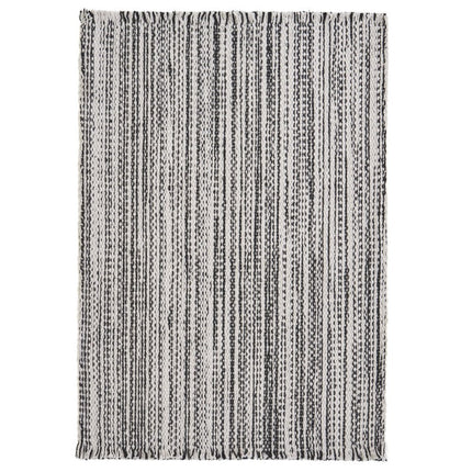 19" Set of Four Black And White Striped Cotton Placemats HomeRoots
