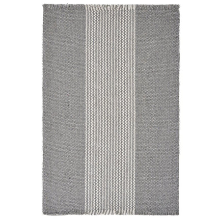 19" Set of Four Gray And White Striped Cotton Placemats HomeRoots