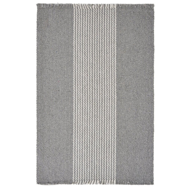 19" Set of Four Gray And White Striped Cotton Placemats HomeRoots