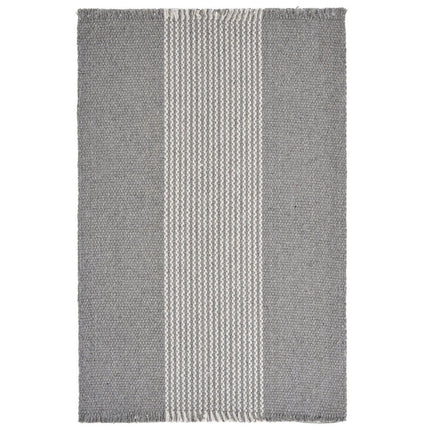 19" Set of Four Gray And White Striped Cotton Placemats HomeRoots