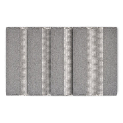 19" Set of Four Gray And White Striped Cotton Placemats HomeRoots