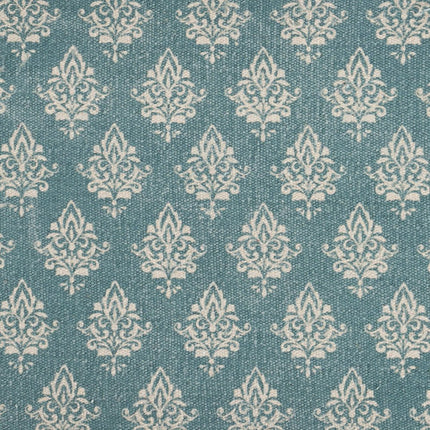 19" Set of Four Cream And Turquoise Damask Cotton Placemats HomeRoots